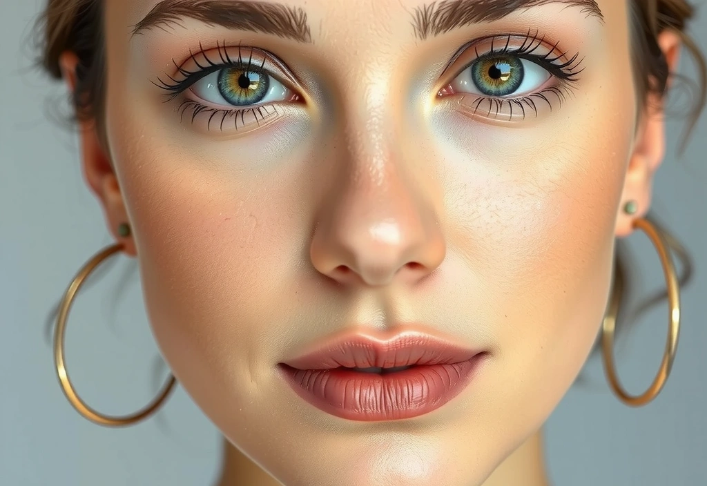 A close-up of a woman's face with a glowing, healthy complexion, emphasizing hydration.